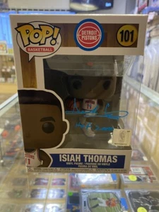 Isiah Thomas Auto Hardwood Classics Detroit Pistons Funko Pop w/ HOF PSA 7440 - Picture 1 of 2