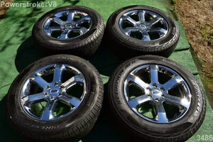 20" Ford F150 Lariat Chrome PVD OEM Factory Wheels tires Expedition 2020 2019 - Picture 1 of 24