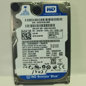 Western Digital WD6400BEVT-75A0RT0 DCM:HHCVJBB 640gb HDD 2.5" WD Hard Drive - Picture 1 of 1