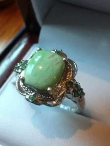 ANILLO UTAH VARISCITA 4,15 CTS, ESMERALDA ZAMBIA EN PLATINO, PLATA DE LEY TALLA 10 - Imagen 1 de 8