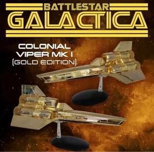 Battlestar Galactica Starships Collection Viper Mark I (TOS) Gold Modell Eaglemo - Bild 1 von 7