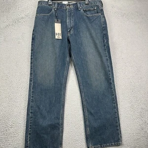 Harley-Davidson Mens Bootcut Jeans 38X30 Blue Distressed Motorcycle Denim NEW - Picture 1 of 13
