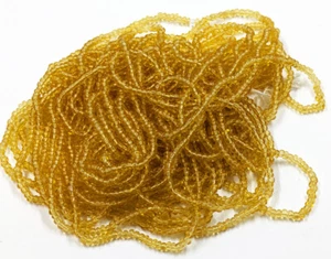 Vintage Tschechische kleine Glasperlen 11/0 Transparent Gold Ein voller Hank - Bild 1 von 5