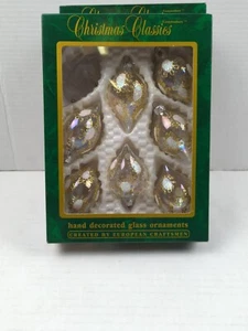 Christmas Classics 7 Hand Blown & Decorated GLASS ORNAMENTS European Craftsmen - Picture 1 of 9
