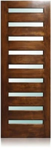 LuxDoors Maranti Design [36" x 80"] Modern Mahogany Wood Front Entry Door - Picture 1 of 3