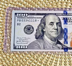 $100 Dollar Bill Star Note 2017A Series PB03341118* Low Run Size RARE -08 - Picture 1 of 10