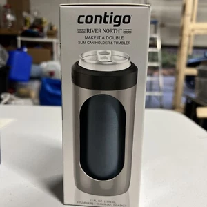 Contigo 12 Oz River North  Can Holder Grey New - Picture 1 of 3