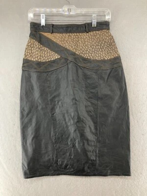 Falda de cuero pelle vintage para mujer 10 boho años 90 Foto 1 de 4