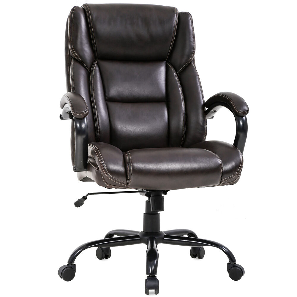 Big and Tall Office Chair 500lbs Wide Seat Rolling Swivel chair W/Lumbar Support