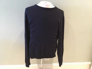 Baruffa Merinowolle Pullover Herren Store Bloomingdales Navy Blau XL Neu Italienisch - Bild 1 von 4