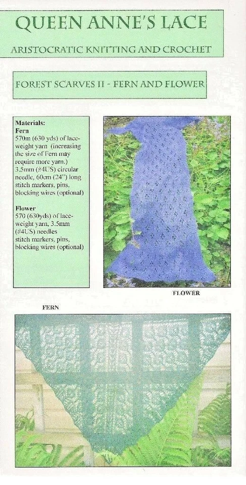 GORGEOUS LACE FLOWERS AND FERNS SCARF & SHAWL to KNIT by ANNE CORCORAN - Image 1 of 1