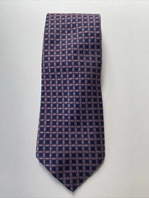 Corbata para hombre Joseph & Lyman Bloomingdales Designer 100 % seda azul marino y púrpura Foto 1 de 4