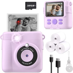 Instant Print Camera for Kids - Gift for Girls Boys, HD Video, 32GB SD, Purple - Picture 1 of 12