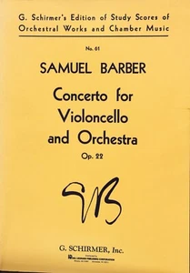 Samuel Barber Concerto for `cello and orchestra study score - Picture 1 of 1