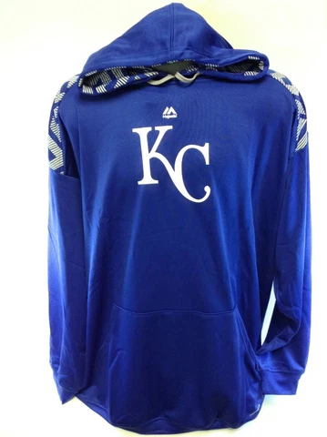 Mens Majestic Therma Base Kansas City KC Royals MLB Pullover Baseball Hoodie Cover