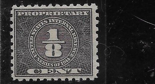 US Scott RB44, 1/8 Cent Revenue, Proprietary, MOG, LH, DLWM, F/VF - Image 1 of 1