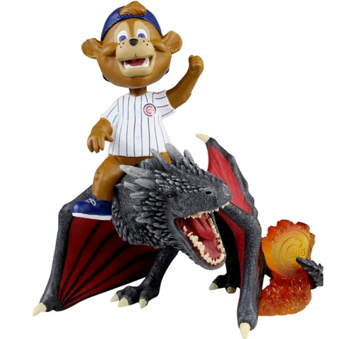 Clark Chicago Cubs Game of Thrones Mascot on Fire Dragon Bobblehead MLB Cover