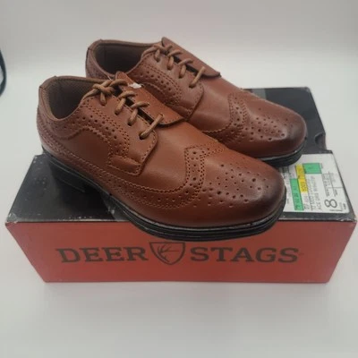 Deer Stags Boy's Ace Brown Oxford Dress Shoes Size 12 New With Box MSRP $60 - Image 1 of 4