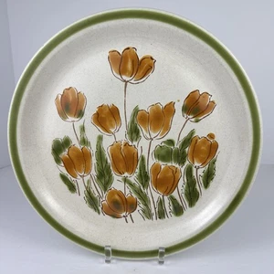 Vintage Meadowbrook Stoneware Orange Tulips Poppies Dinner Plate Japan 10.5” - Imagen 1 de 6