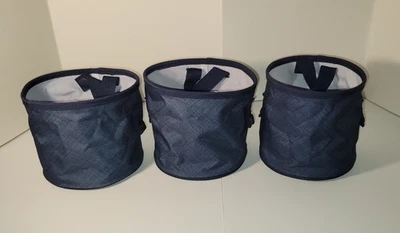 Set of 3 Thirty-One Small Round Oh-Snap Bin Navy Blue - Image 1 of 4