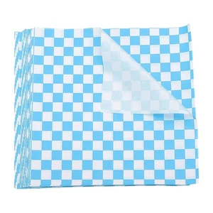 Hojas de papel de cera con patrón cuadrado a cuadros de 8" x 8", azul 200 un. - Imagen 1 de 7