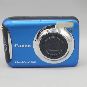 Canon PowerShot A495 Digitalkamera 10MP Blau & Softcase LESEN - Bild 1 von 13