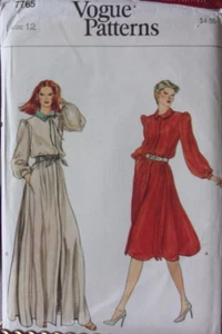 Vintage Vogue Schnittmuster 7765 Größe 12 Kleid in 2 Längen - Bild 1 von 2