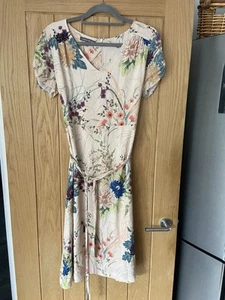 Laura Ashley V-Neck Short Sleeved Midi Dress, Multicoloured Floral Size 12 - Picture 1 of 5