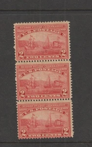 US 1909 SCOTT# 372 Original Gum MNH Strip of 3 Hudson-Fulton Issue - Picture 1 of 2