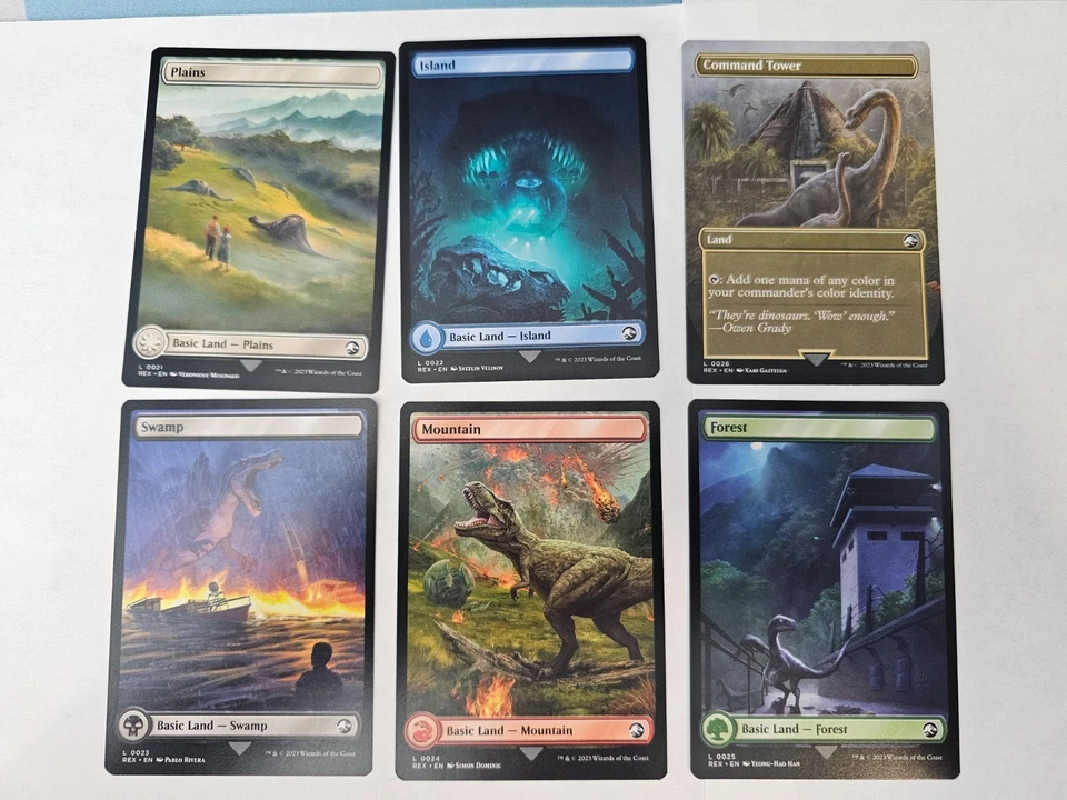 MTG - FULL ART Land Set - Jurassic Park NONFOIL Double Sided - Image 1 of 2