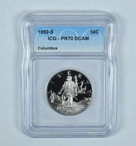 1992-S Columbus Commemorative Half Dollar PR70 DCAM ICG *4009 - Picture 1 of 5