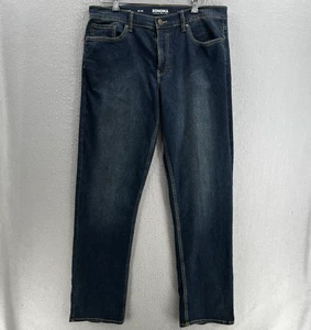 Pantalones de mezclilla Sonoma para hombre 34x34 azul calce relajado desteñido pierna recta lavado oscuro - Imagen 1 de 11