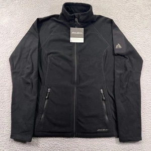 Eddie Bauer First Ascent Fleece Jacket Womens Medium Black Full Zip Base Layer - Picture 1 of 11