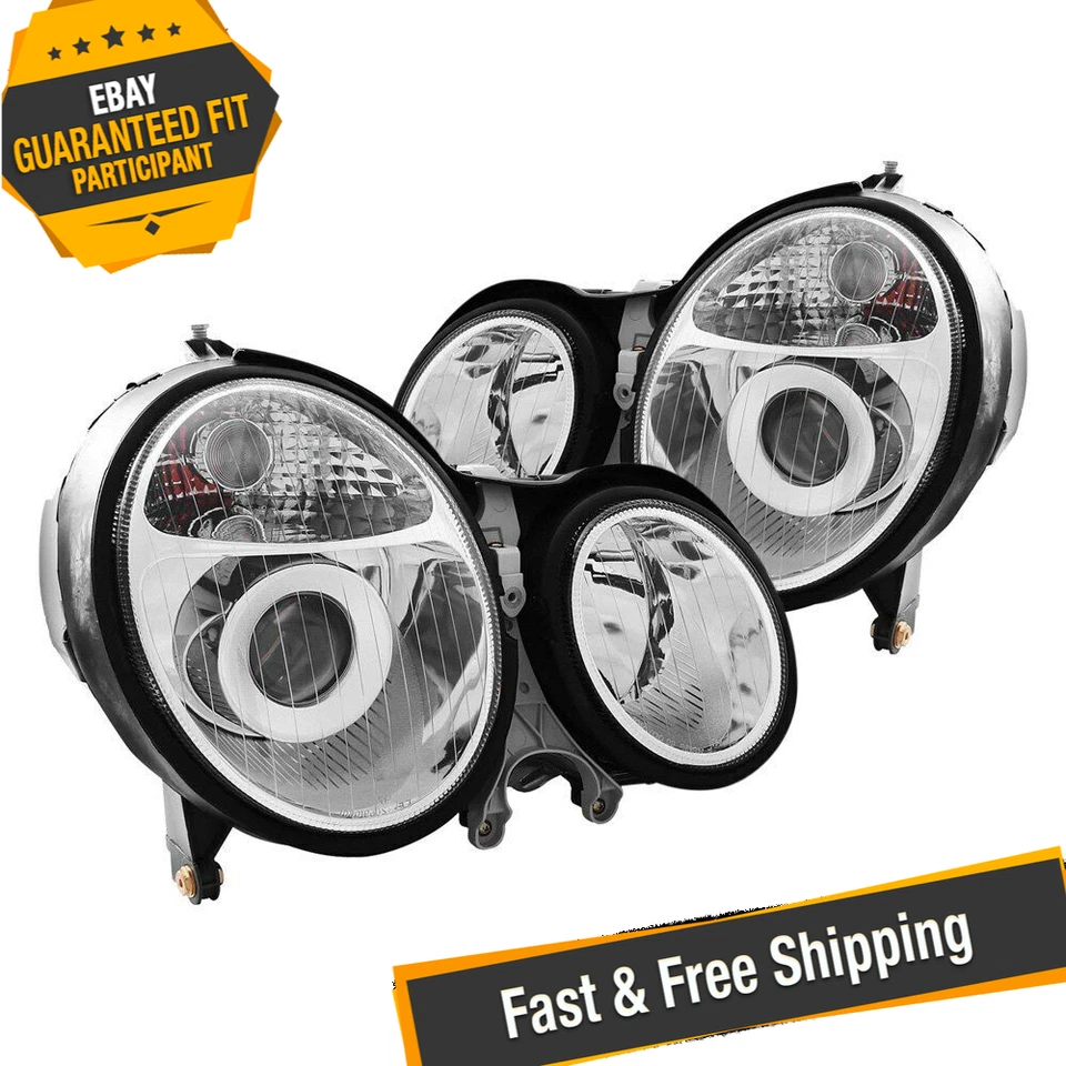 Anzo 121086 Chrome Projector Headlights for 2000-2002 Mercedes-Benz E320 Foto 1 de 4