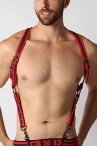 Cellblock 13 Trojan Neoprene Harness (Red L) - Picture 1 of 8