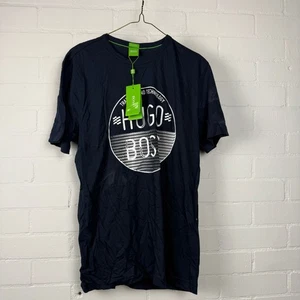 Camiseta para hombre Hugo Boss calce regular logotipo gráfico azul marino mediana informal - Imagen 1 de 5