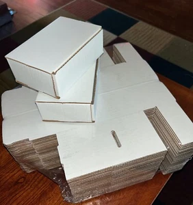 Lot of 100 High Quality 6" x 4" x 2" White Cardboard Shipping Box - Picture 1 of 5