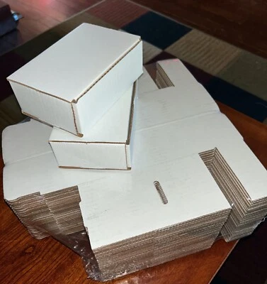 Lot of 300 High Quality 6" x 4" x 2" White Cardboard Shipping Box - Image 1 of 4
