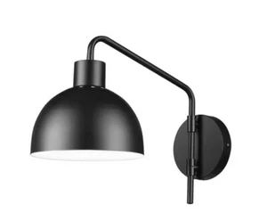 Globe Carter 1-Light Matte Black Plug-In or Hardwire Wall Sconce with 6 ft. Cord - Picture 1 of 4