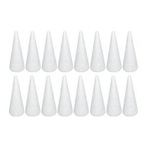 16 Pack Craft Foam Tree Cones for DIY Arts and Crafts 2.37 x 5.56in White pol... - Picture 1 of 6