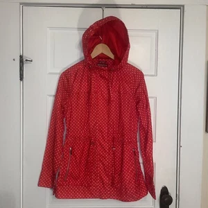 Merona Red With White Polka Dots Water Resistant Coat Women’s S/P - Picture 1 of 10