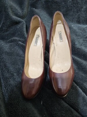 Allsaints Ladies high heels brown Leather Court Shoes Size Uk6 Eur39  - Image 1 of 4