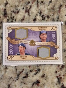 2009 SP Legendary Cuts Generations Memorabilia Carlton Fisk Joe Mauer #GM-FM HOF