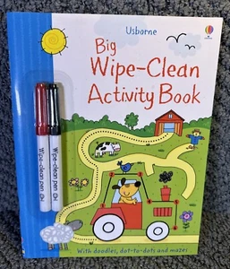 Wipe-Clean Big Activity Book (Usborne Wipe-Clean Books) - Board book NEW - Picture 1 of 3