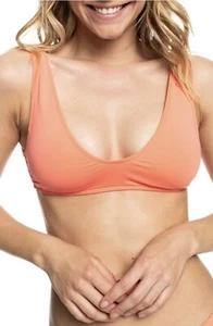 Roxy FUSION CORAL Juniors' Beach Classics Elongated Bikini Swim Top, US Small - Picture 1 of 4