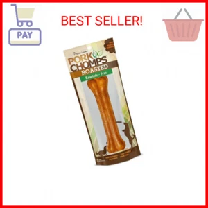 Pork Chomps Roasted Pressed Pork Skin Dog Chew, 7-inch Bone, 1 Count - Picture 1 of 2