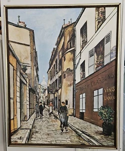 Maurice Utrillo, V. "La Rue Saint-Rustique Montmartre 1926" On Canvas - Picture 1 of 13