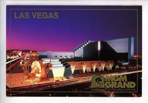 Nevada NV chrome postcard Las Vegas MGM Grand Hotel Casino Amusement Park - Picture 1 of 2
