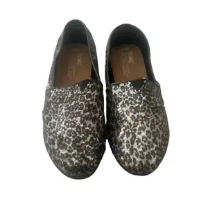 Scarpe Toms Classic Canvas Alpargata slip on paillettes stampa animalier taglia 8,5 - Foto 1 di 5