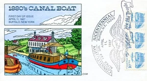 US 2257 Collins Hand Painted FDC Canal Boat - Picture 1 of 2